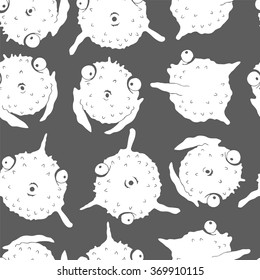 Globe fish seamless pattern