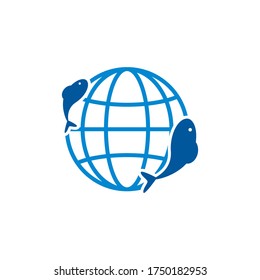 globe fish vector design template illustration