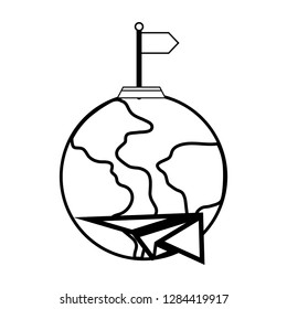 globe with flag