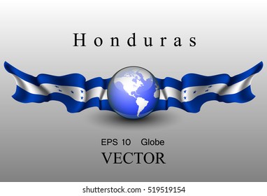 Globe with flags of Honduras, EPS 10