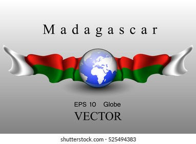 Globe with flags of Madagascar, EPS 10