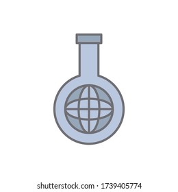Icono de globo en frasco. Un simple vector de color de contorno de iconos de energía sostenible para ui y ux, sitio web o aplicación móvil