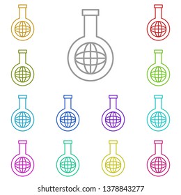 globe in flask multi color icon. Simple thin line, outline vector of Sustainable Energy icons for UI and UX, website or mobile application