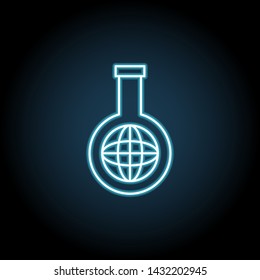 globe in flask neon icon. Simple thin line, outline vector of Sustainable Energy icons for UI and UX, website or mobile application