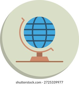 Ícone de Estilo de Círculo Plano do Globo