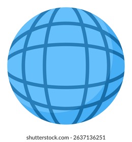 Globe flat color icon. Simple vector icon design in flat color style. Editable vector format