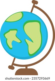 Globe in flat design on white background