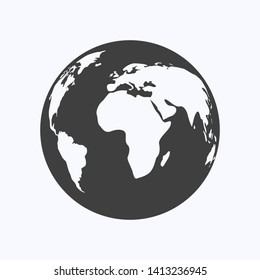 Globe flat design style on white background, vector illustration