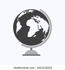 Globe flat design style on white background, vector illustration