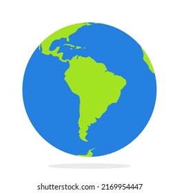 Globe flat design style on white background
