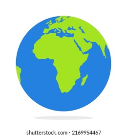 Globe flat design style on white background