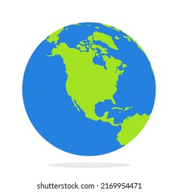 Globe flat design style on white background