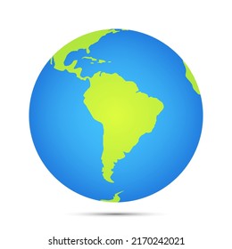 Globe flat design style on white background