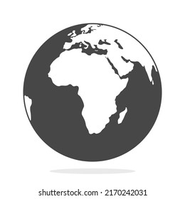Globe flat design style on white background