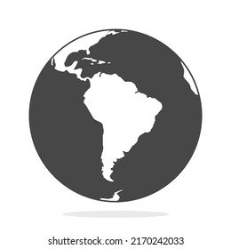 Globe flat design style on white background