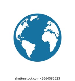 Estilo de design plano globo em fundo branco, ilustração vetorial