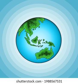 Globe. Icono del planeta Tierra plana. Ilustración vectorial.