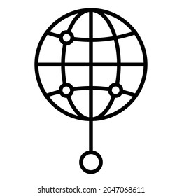 Globe flat icon in black color