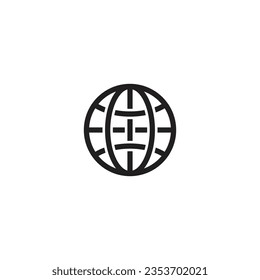 globe flat icon design black