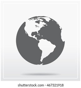 Globe. Flat icon of graphical symbol of Earth. Vector illustration