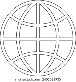 globe flat icon in  illustration