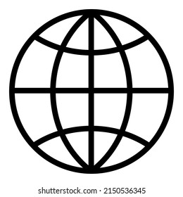 Icono plano de globo aislado en fondo blanco