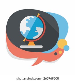 globe flat icon with long shadow,eps10