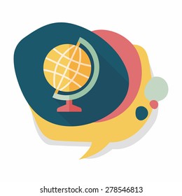 globe flat icon with long shadow,eps10