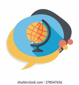 globe flat icon with long shadow,eps10
