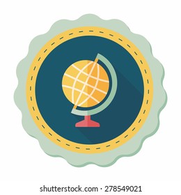 globe flat icon with long shadow,eps10