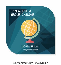 globe flat icon with long shadow,eps10