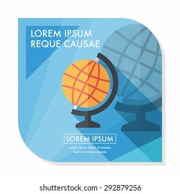 globe flat icon with long shadow,eps10