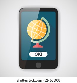 globe flat icon with long shadow,eps10