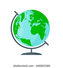 Globe flat icon on a white background. Vector illustration