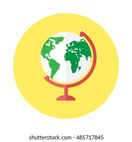Globe flat icon on the white background