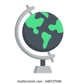 Globe flat icon, world and geography, vector graphics, a colorful solid pattern on a white background, eps 10.