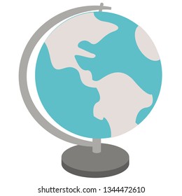 Globe flat illustration on white