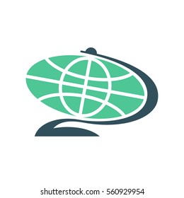 Globe flat sign isolated. Planet earth symbol