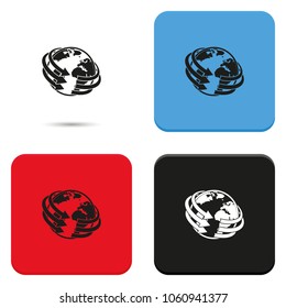 Globe flat vector icon. Global connection image.