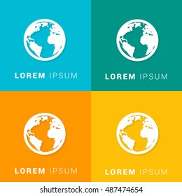 Globe Four Color Material Designed Icon / Logo