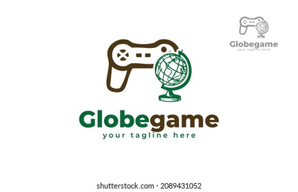 Globe game stick logo design. vector