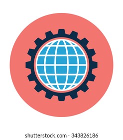 
Globe Gear Colored Vector Illustration
