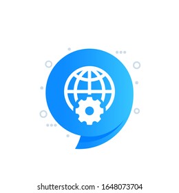 globe and gear icon for web