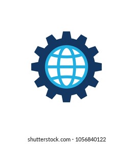 Globe Gear Logo Icon Design