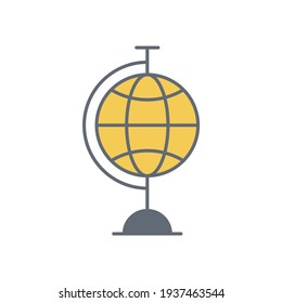Globe geography icon in color icon, isolated on white background 