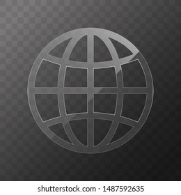 Globe glass icon vector design. Globe transparent icon