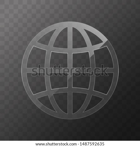 Globe glass icon vector design. Globe transparent icon