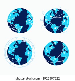 The globe and the global digital network