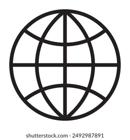 Globe, global reach line icon. vector illustration.