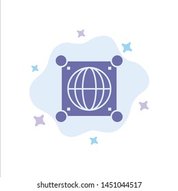 Globe, Global, World, Science Blue Icon on Abstract Cloud Background